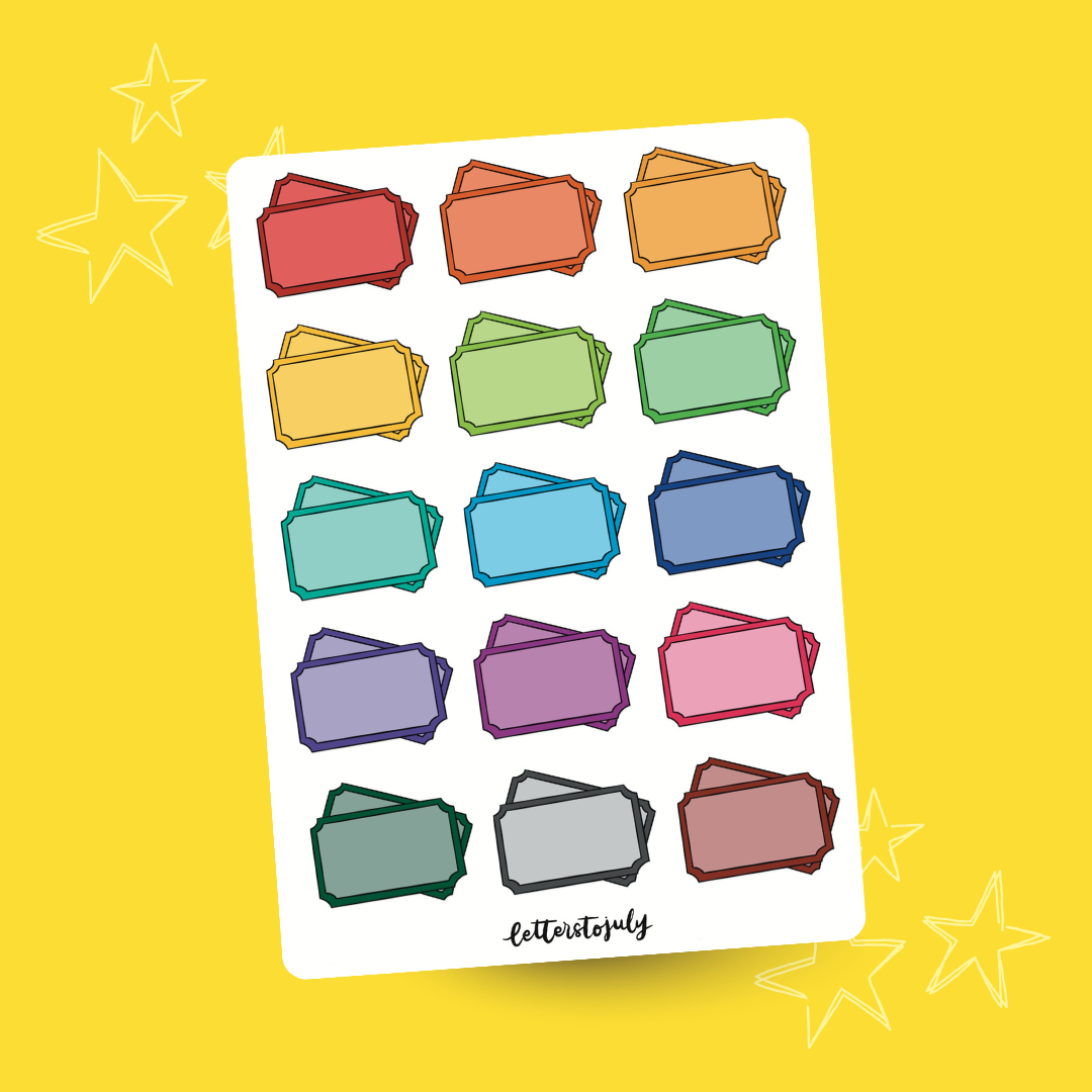 Journal Stickers - Blank Tickets (A6 Sticker Sheet)
