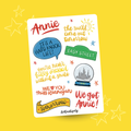Annie the Musical (A6 Sticker Sheet)