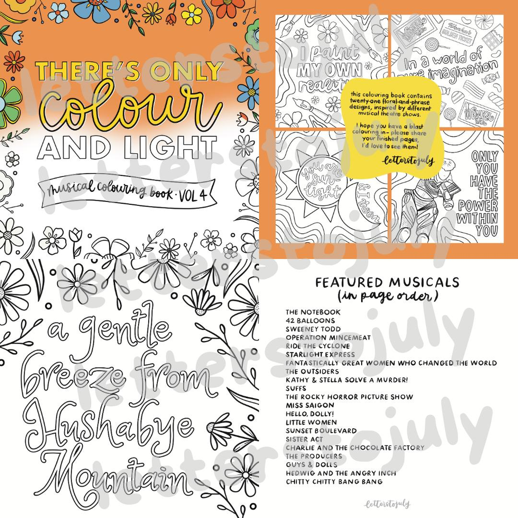 Musical Theatre Colouring Book (Volume 4) - There's Only Colour and Light