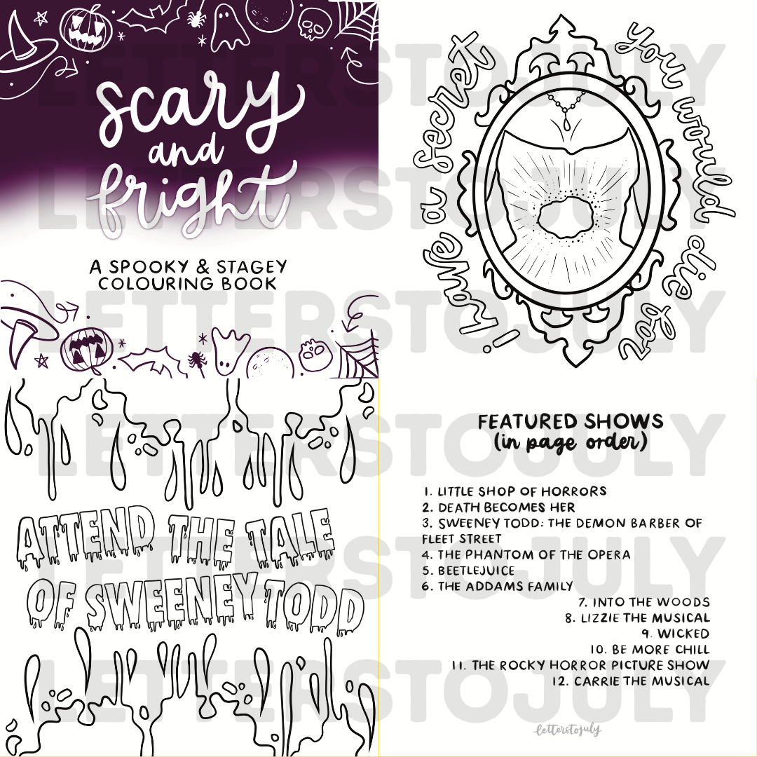 Mini Musical Theatre Colouring Book - Christmas & Halloween Editions