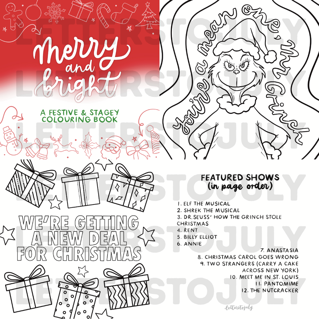 Mini Musical Theatre Colouring Book - Christmas & Halloween Editions