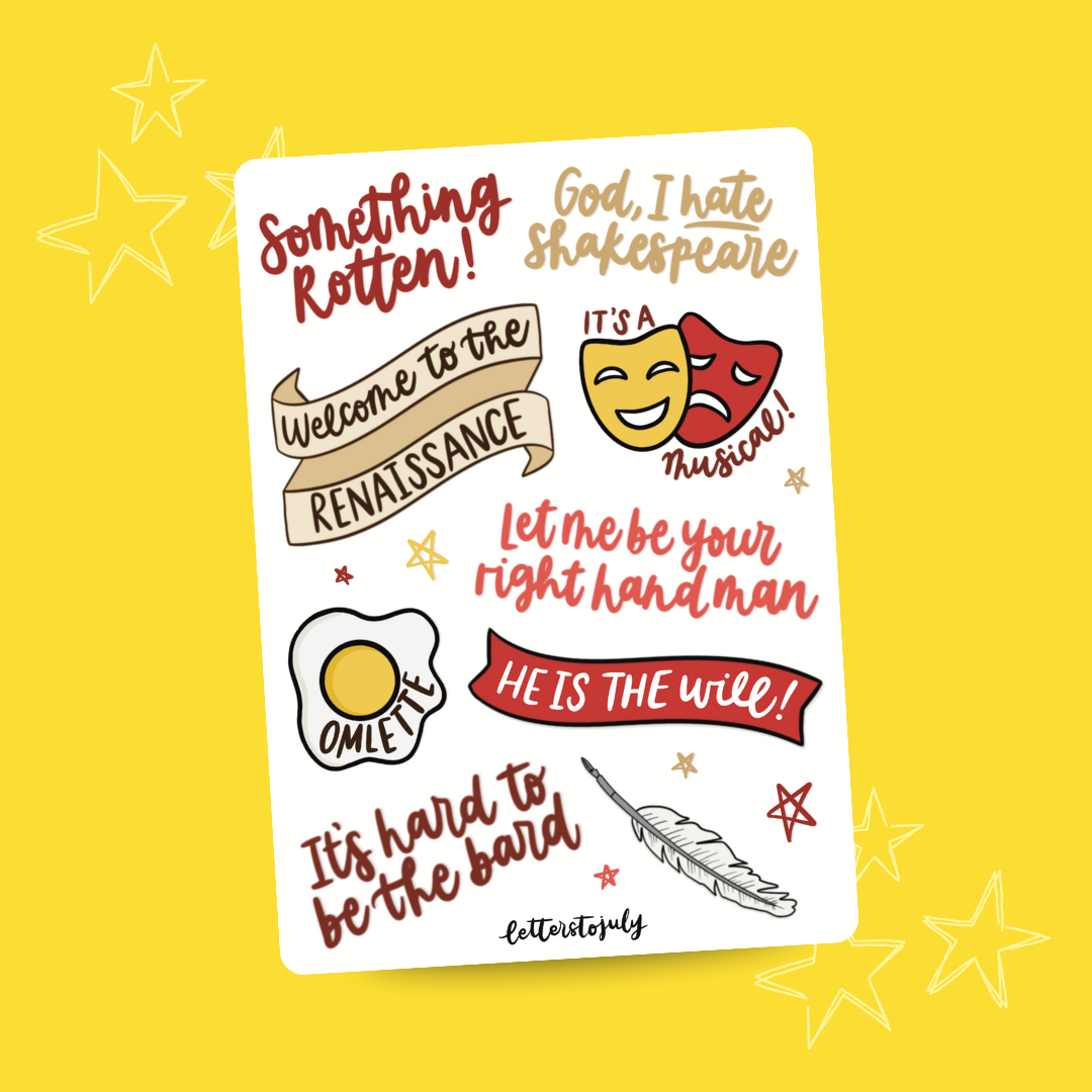 Something Rotten Musical (A6 Sticker Sheet)