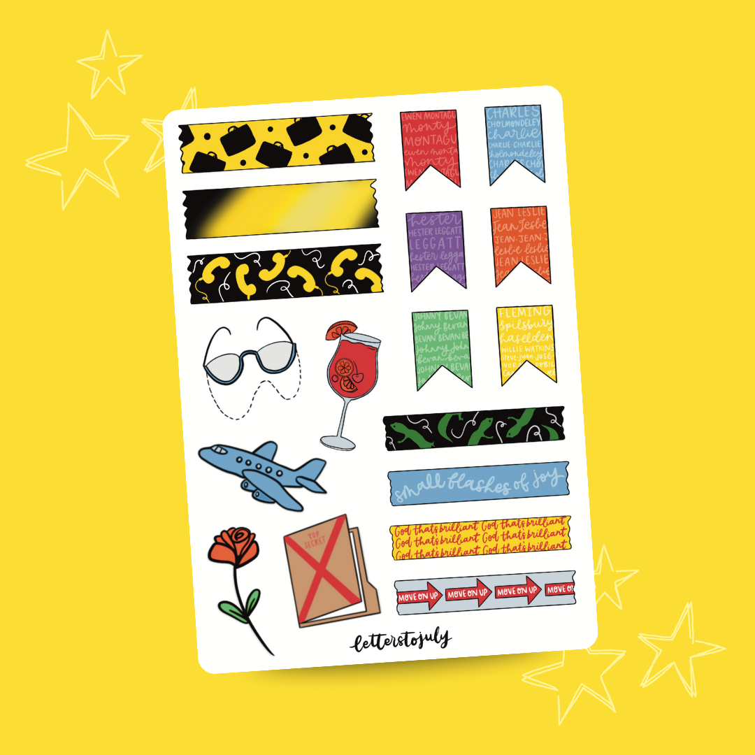 Operation Mincemeat Musical - Page Decor (A6 Sticker Sheet)