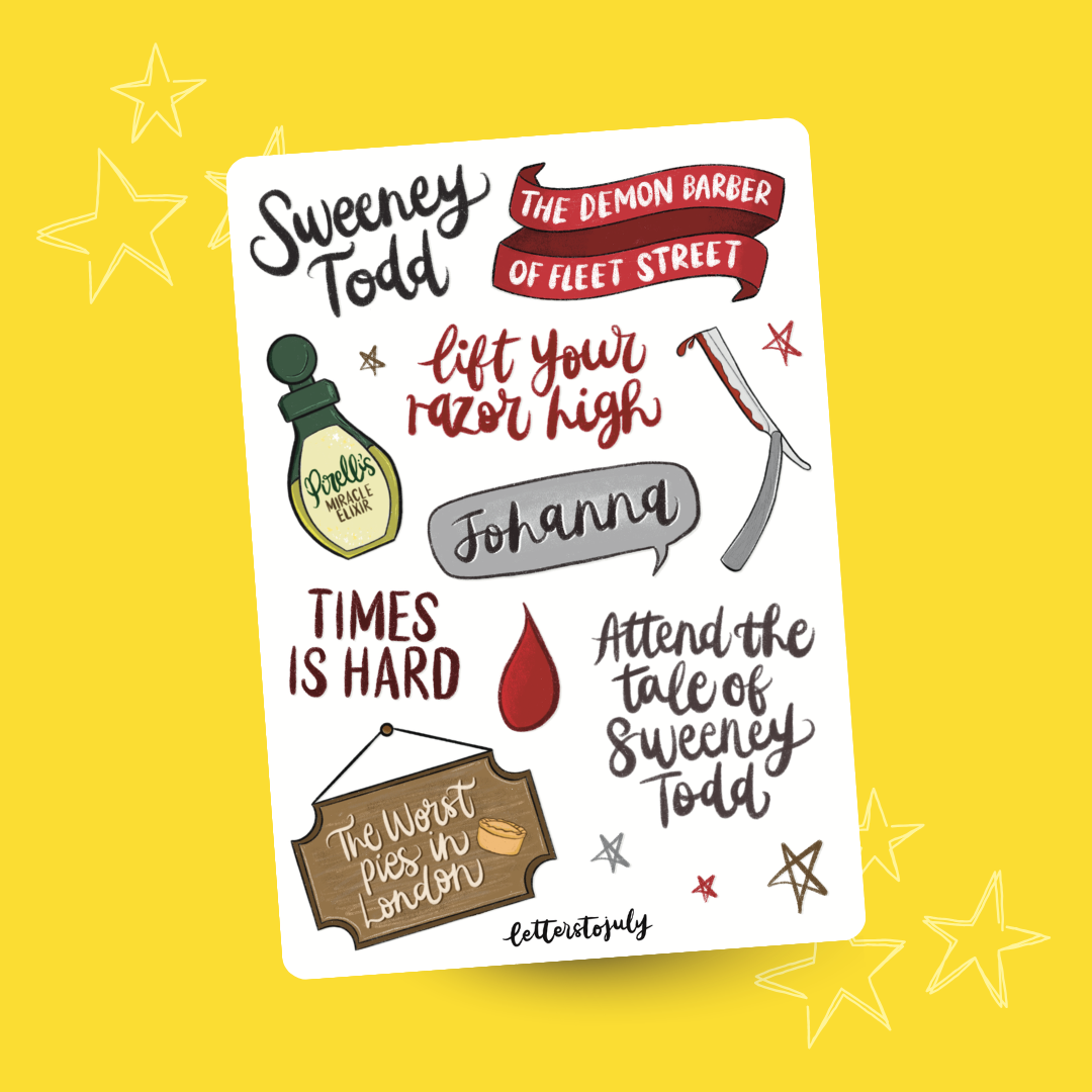Sweeney Todd (A6 Sticker Sheet)