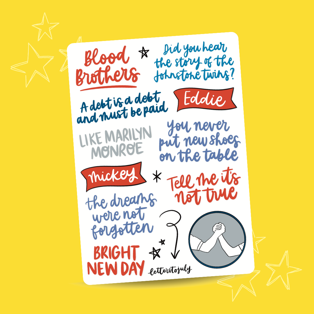 Blood Brothers Musical (A6 Sticker Sheet)