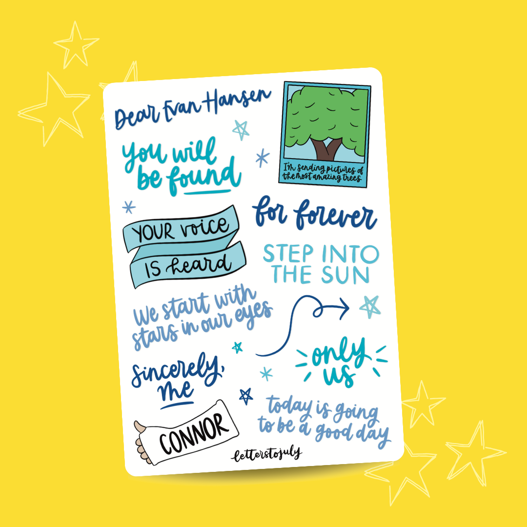 Dear Evan Hansen Musical (A6 Sticker Sheet)