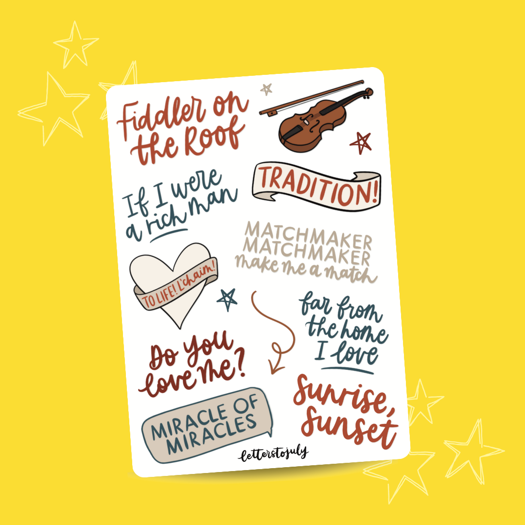 Fiddler on the Roof Musical (A6 Sticker Sheet)