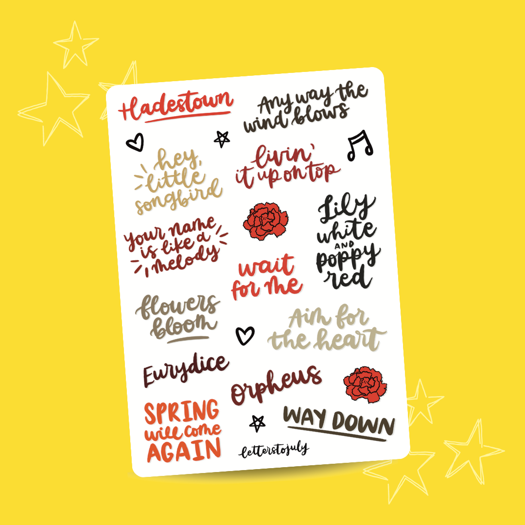 Hadestown Musical (A6 Sticker Sheet)