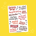 Jersey Boys Musical (A6 Sticker Sheet)