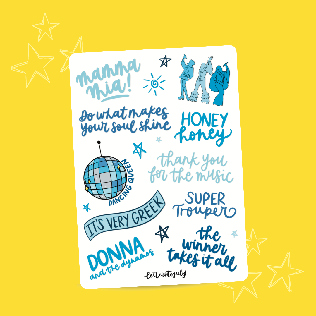 Mamma Mia Musical (A6 Sticker Sheet)