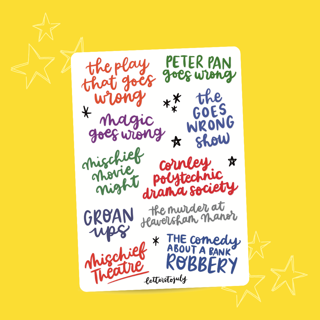 Mischief Theatre (A6 Sticker Sheet)