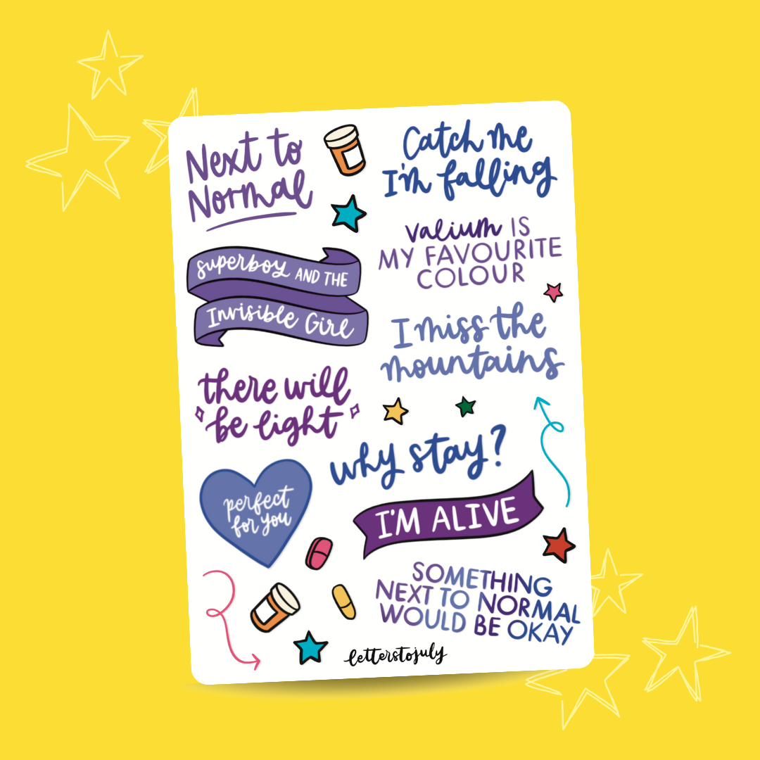 Next to Normal Musical (A6 Sticker Sheet)