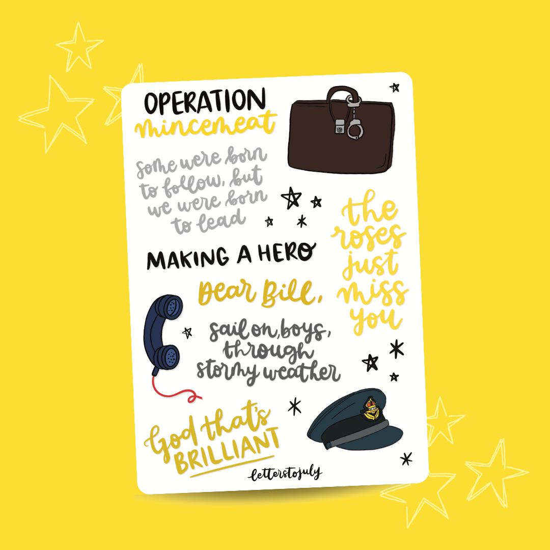 Operation Mincemeat Musical (A6 Sticker Sheet)