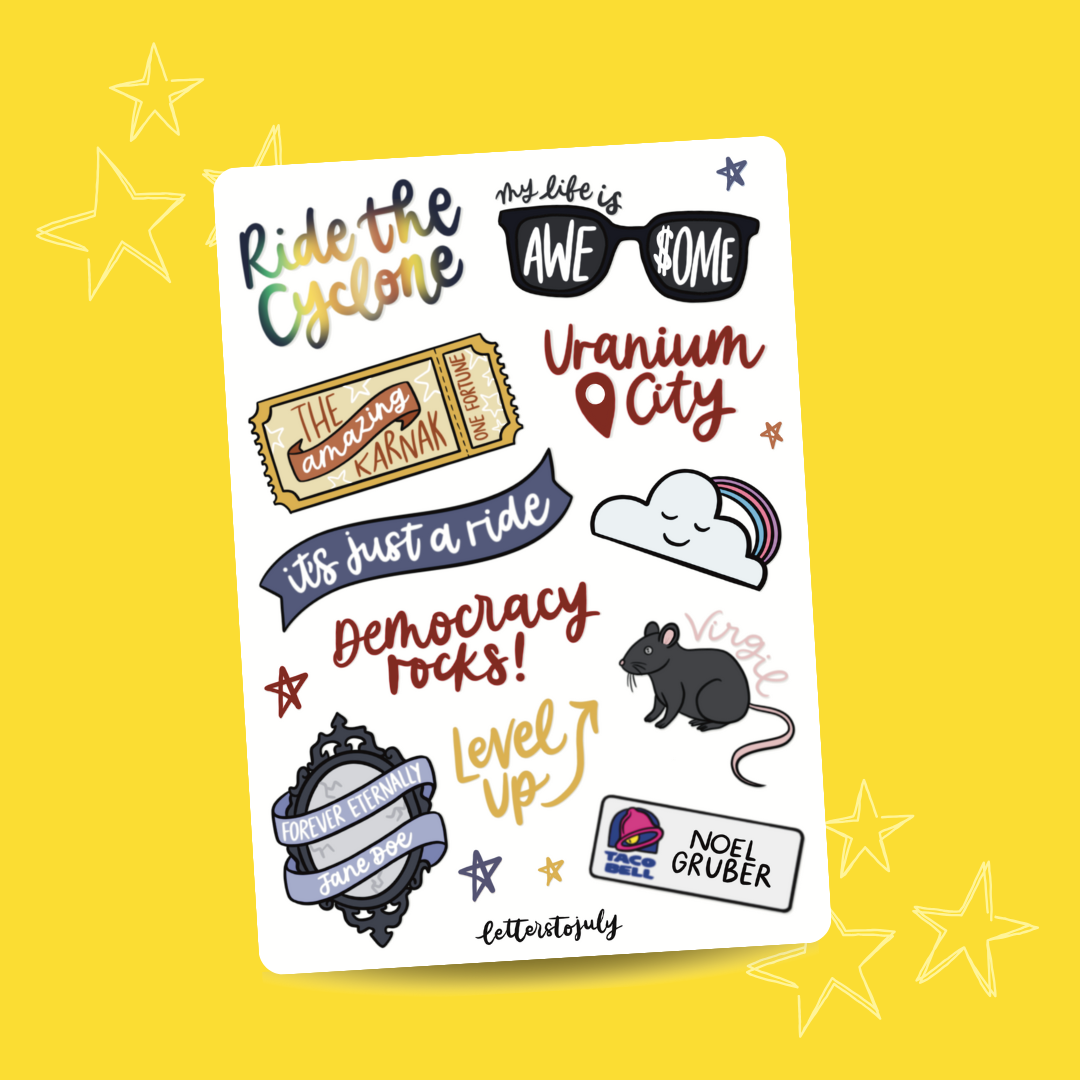 Ride the Cyclone Musical (A6 Sticker Sheet)