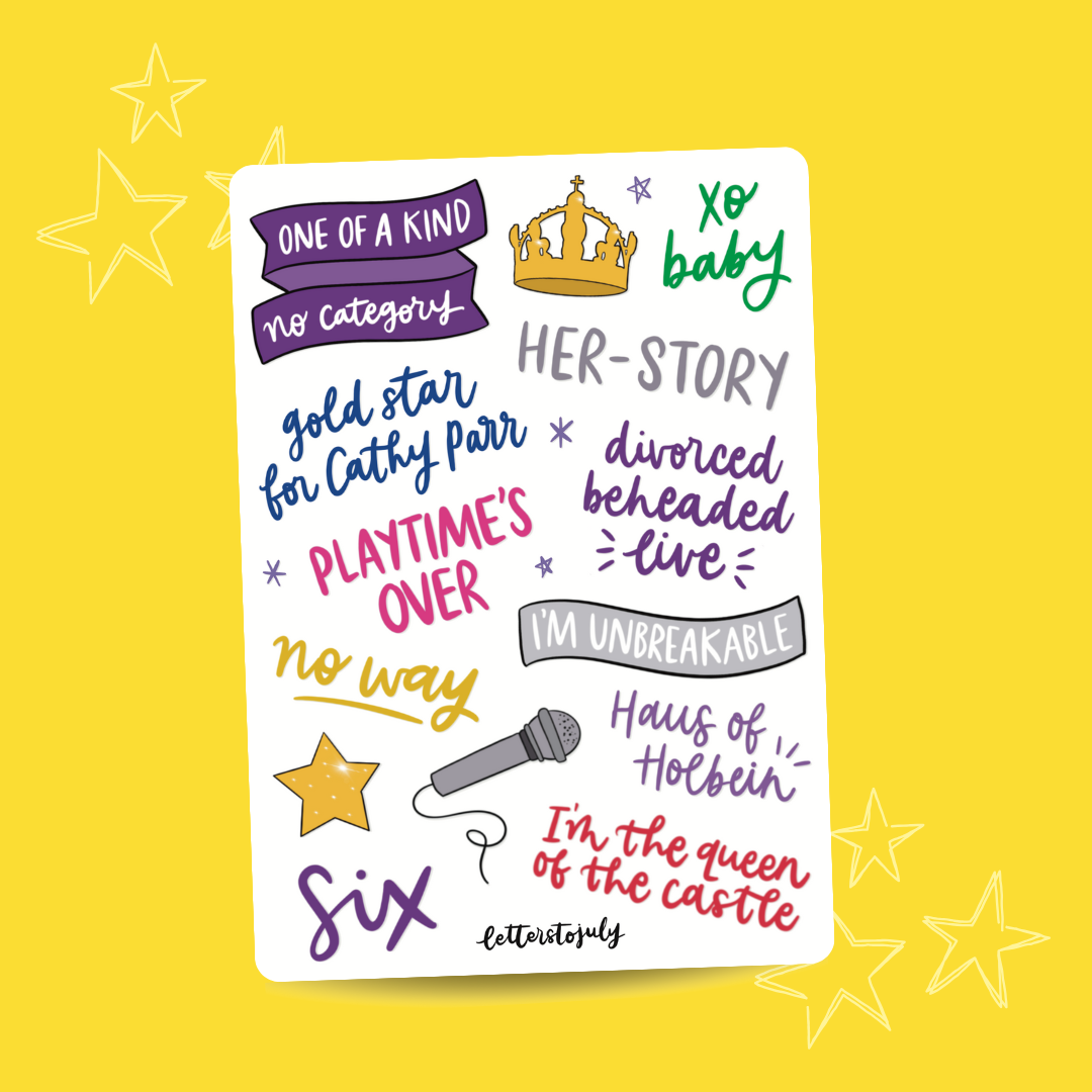 Six the Musical (A6 Sticker Sheet)
