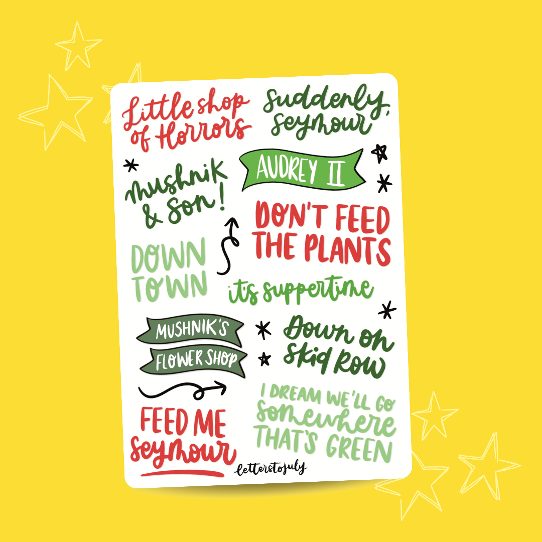 Little Shop of Horrors Musical (A6 Sticker Sheet)