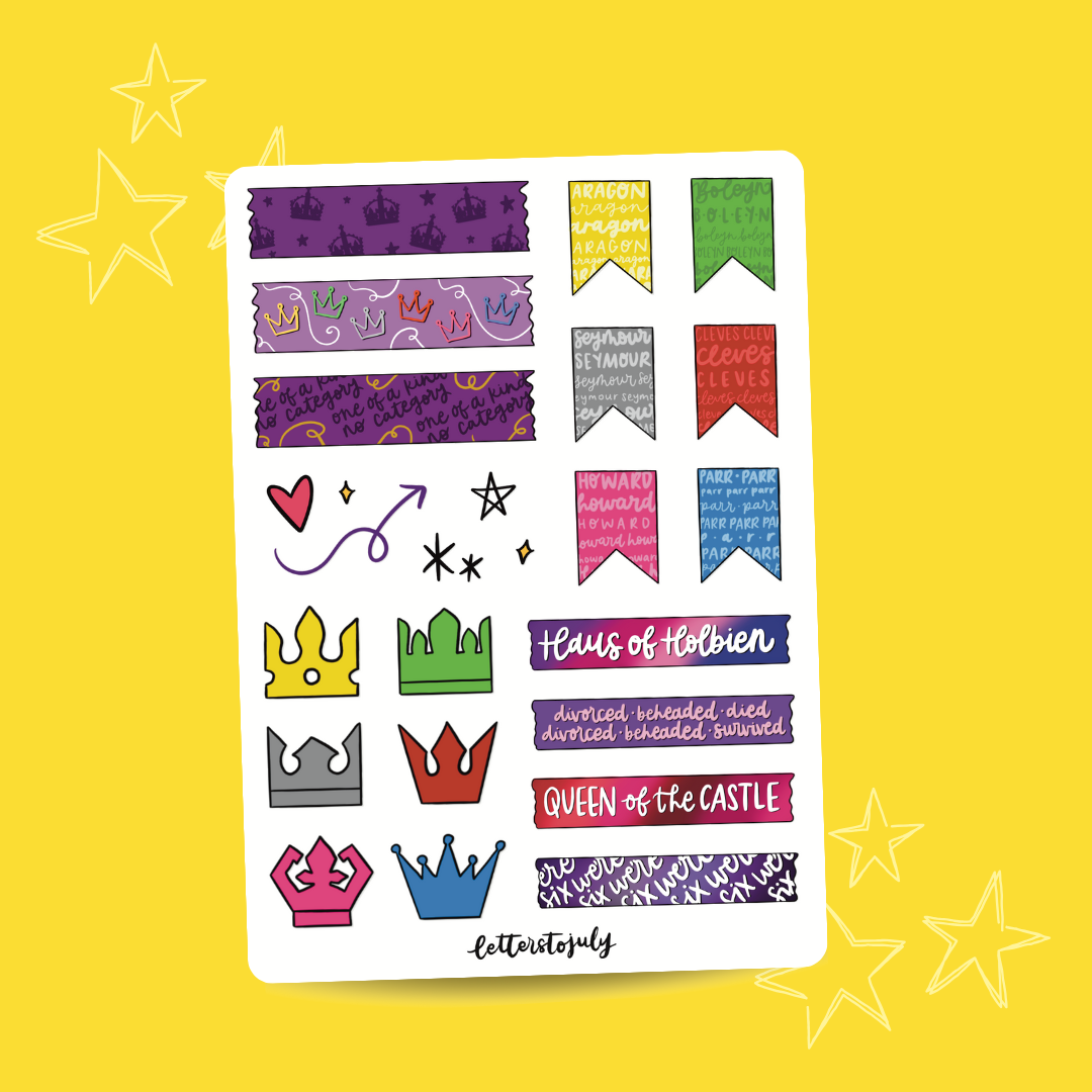 Six the Musical - Page Decor (A6 Sticker Sheet)