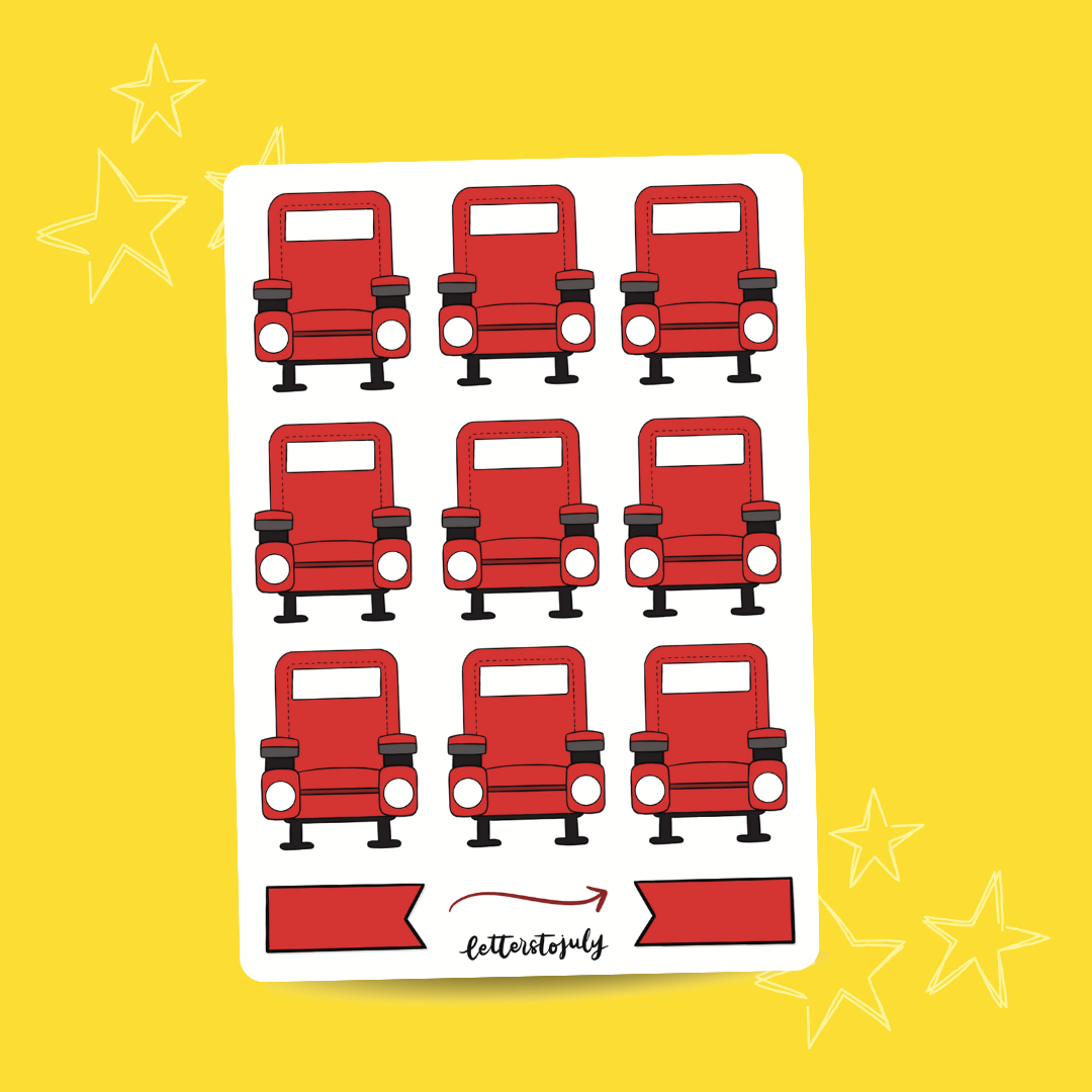 Journal Stickers - Seat Tracker (A6 Sticker Sheet)