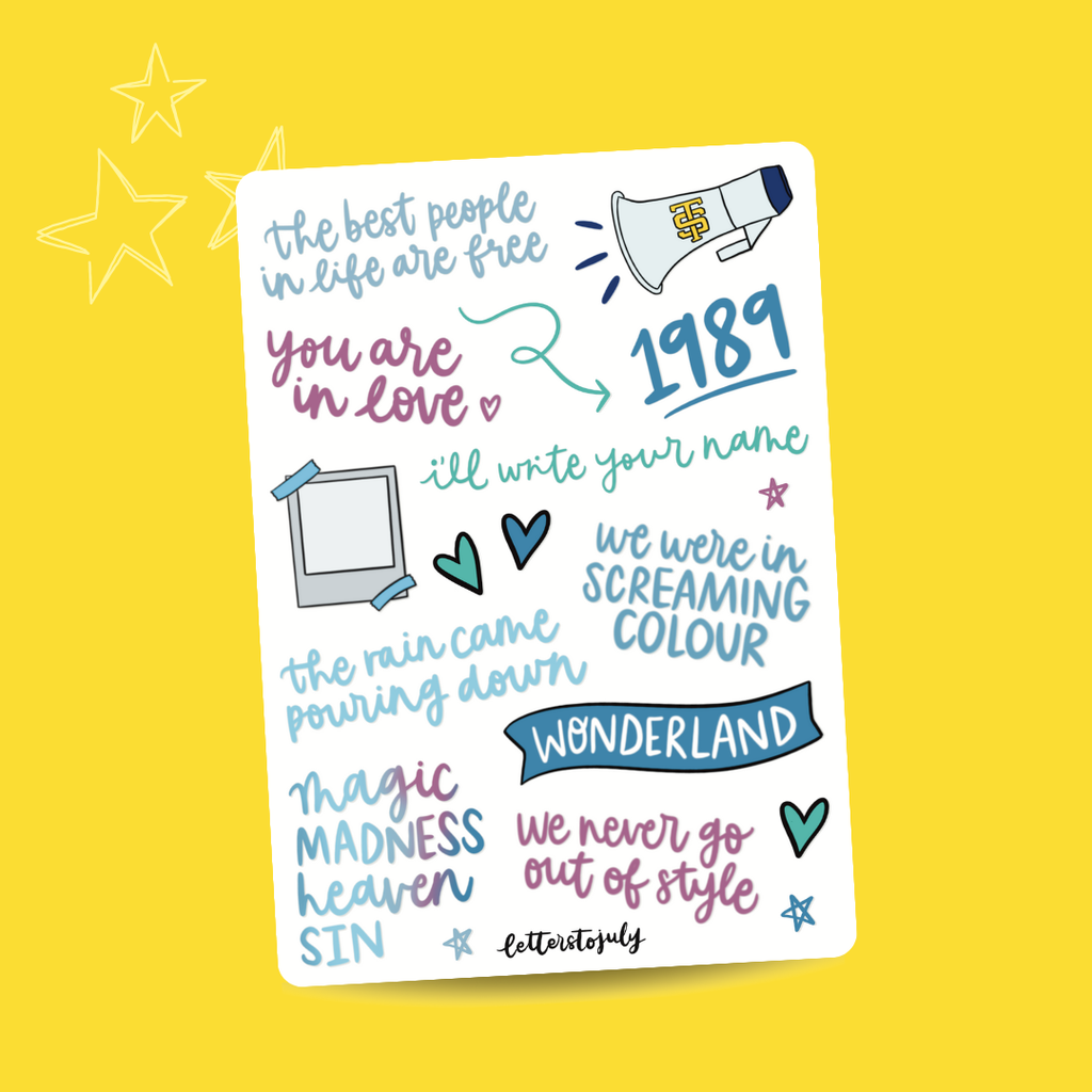 Taylor Swift Album Eras Inspired (A6 Sticker Sheet)