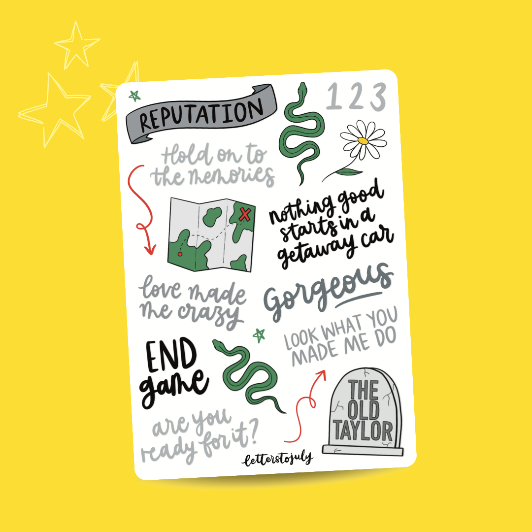 Taylor Swift Album Eras Inspired (A6 Sticker Sheet)