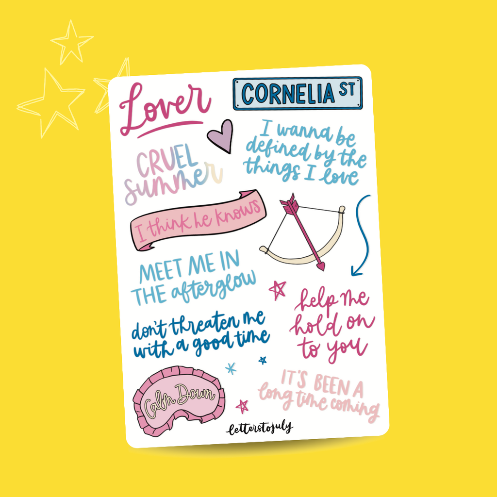 Taylor Swift Album Eras Inspired (A6 Sticker Sheet)