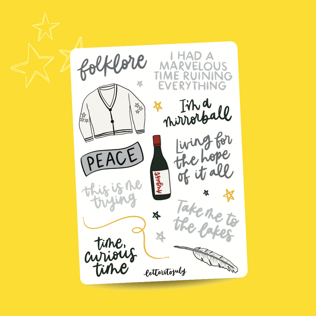 Taylor Swift Album Eras Inspired (A6 Sticker Sheet)
