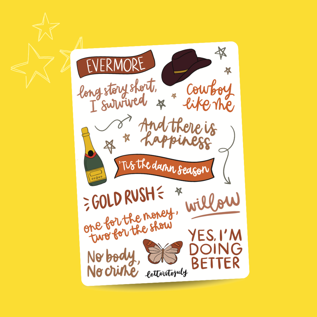 Taylor Swift Album Eras Inspired (A6 Sticker Sheet)