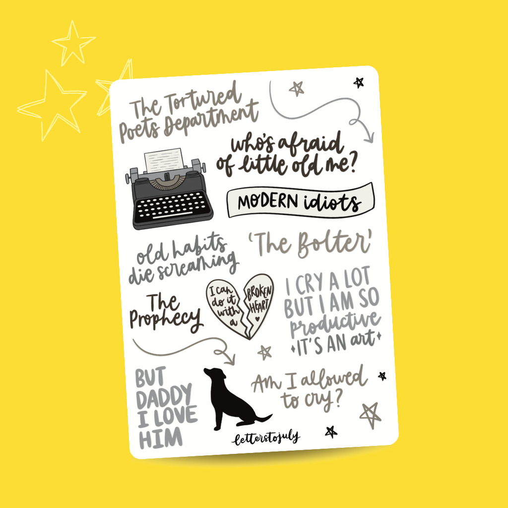Taylor Swift Album Eras Inspired (A6 Sticker Sheet)