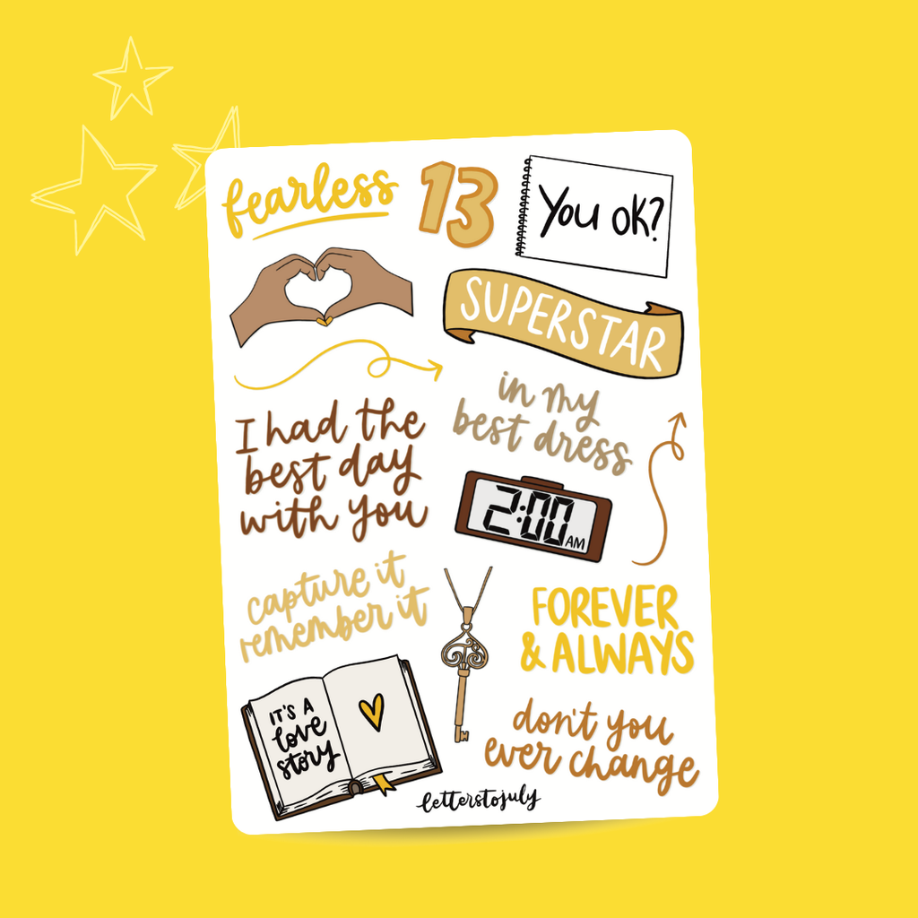 Taylor Swift Album Eras Inspired (A6 Sticker Sheet)