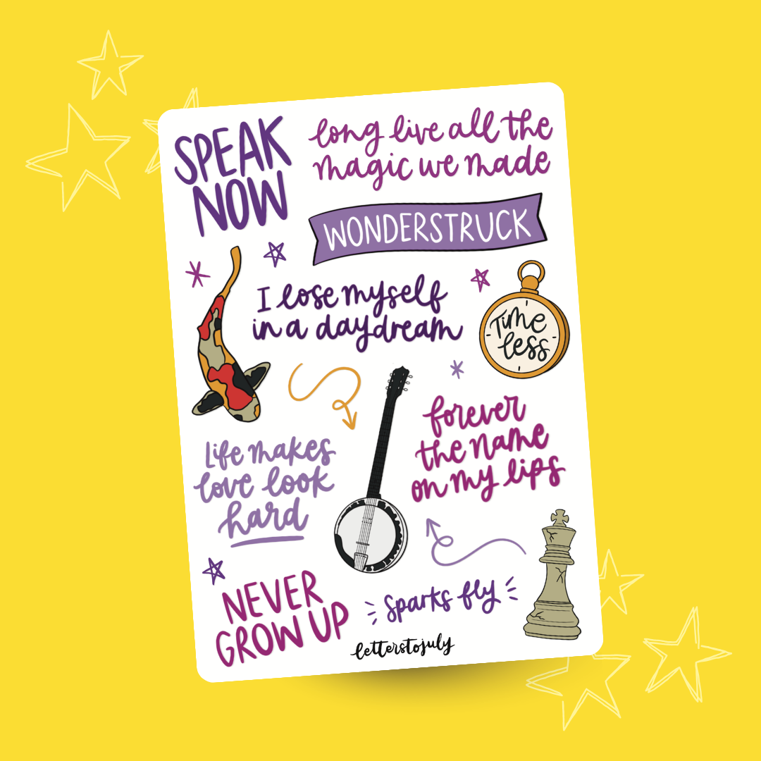 Taylor Swift Album Eras Inspired (A6 Sticker Sheet)