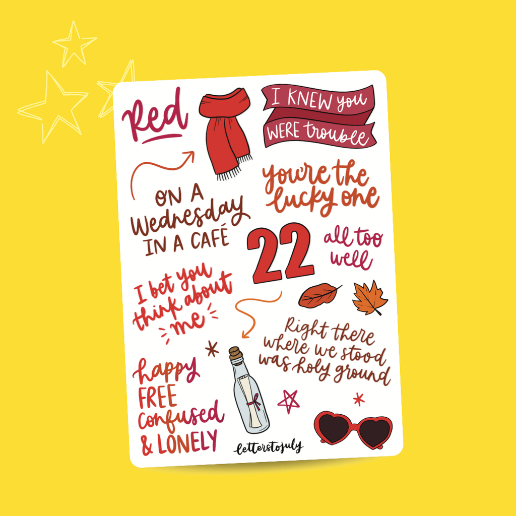 Taylor Swift Album Eras Inspired (A6 Sticker Sheet)