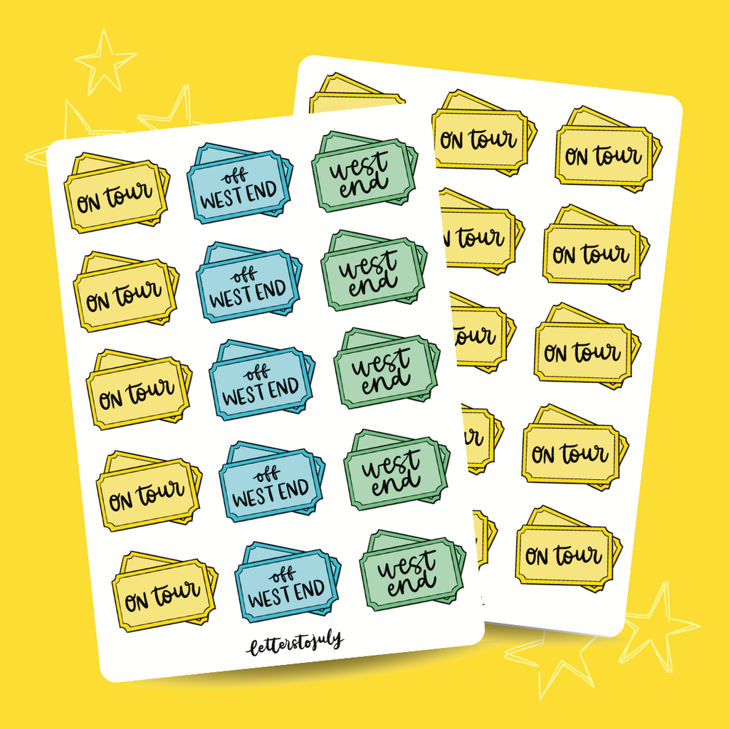 Journal Stickers - West End/Off West End/On Tour (A6 Sticker Sheet)