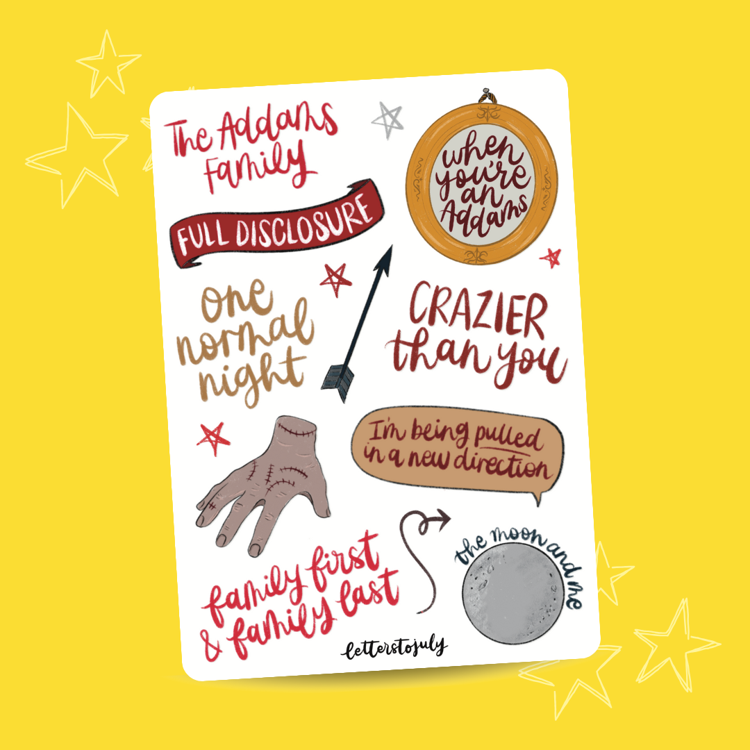 The Addams Family Musical (A6 Sticker Sheet)